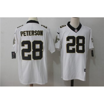 Men's New Orleans Saints #28 Adrian Peterson White Stitched NFL Vapor Untouchable Limited Jersey