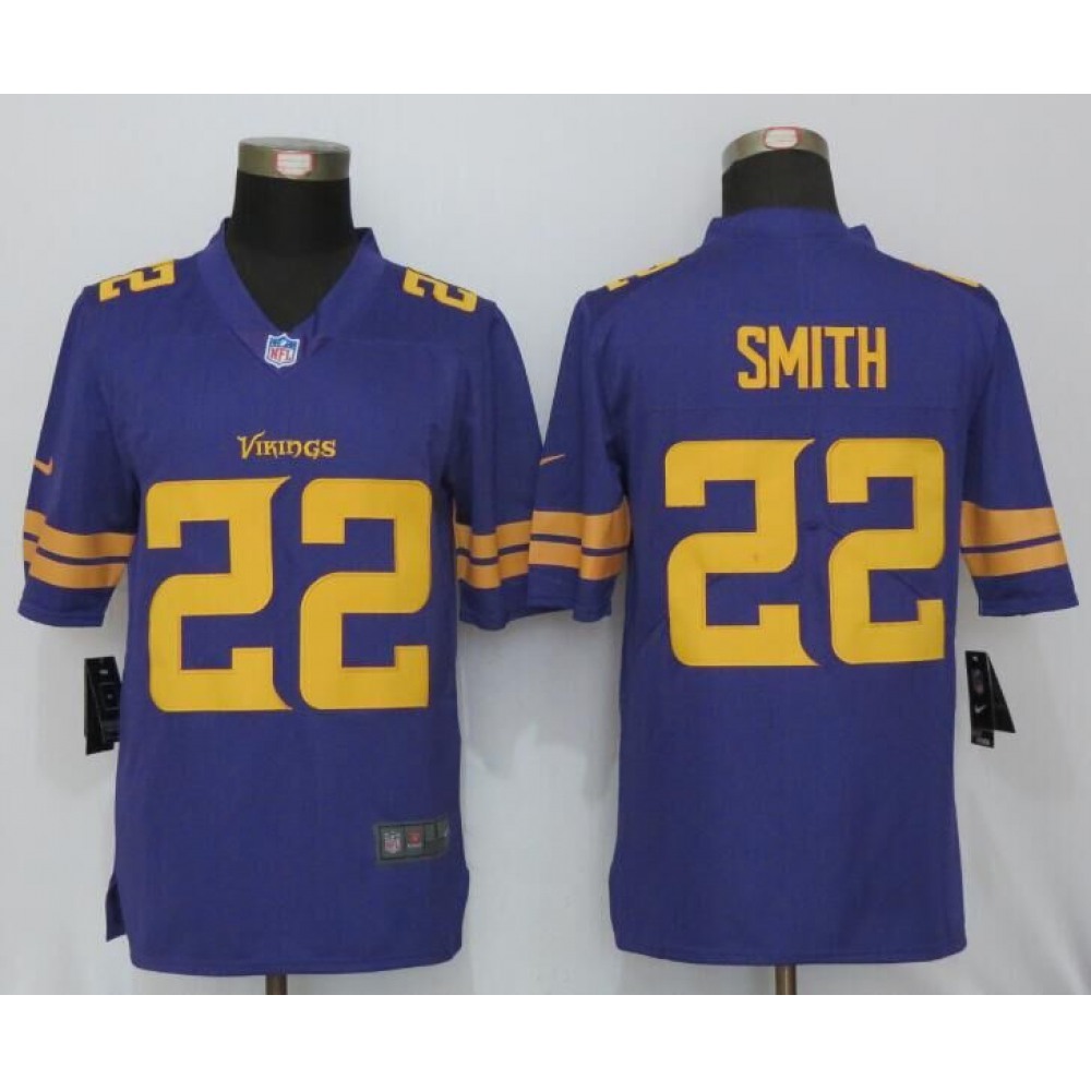 Men's  Vikings #22 Harrison Smith Purple Limited Rush Stitched NFL Jersey
