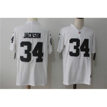 Men's Oakland Raiders #34 Bo Jackson White Stitched NFL Vapor Untouchable Limited Jersey