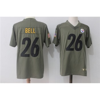 Men's Pittsburgh Steelers #26 Le'Veon Bell Olive Salute To Service Limited Stitched NFL Jersey