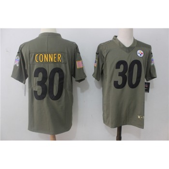 Men's Pittsburgh Steelers #30 James Conner Olive Salute To Service Limited Stitched NFL Jersey Men's Pittsburgh Steelers #30 James Conner Olive Salute To Service Limited Stitched NFL Jersey