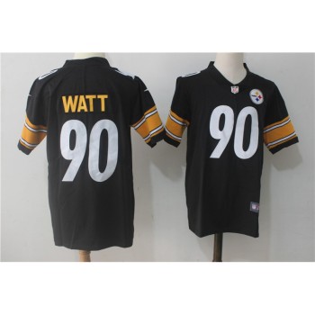 Men's Pittsburgh Steelers #90 T. J. Watt Black Team Color Stitched NFL Vapor Untouchable Limited Jersey