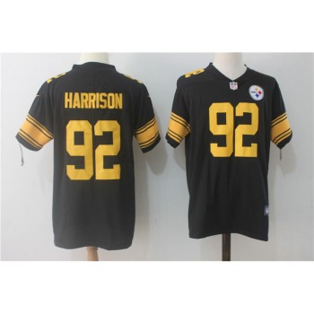 Men's Pittsburgh Steelers #92 James Harrison Black Limited Rush Stitched NFL Jersey