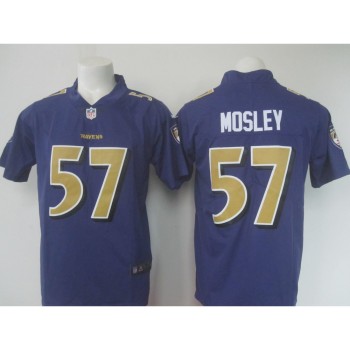 Men's Ravens #57 C.J. Mosley Purple Limited Rush NFL Jersey