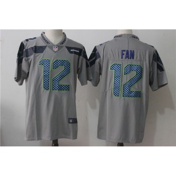 Men's Seattle Seahawks #12 Fan Grey Stitched NFL Vapor Untouchable Limited Jersey Men's Seattle Seahawks #12 Fan Grey Stitched NFL Vapor Untouchable Limited Jersey