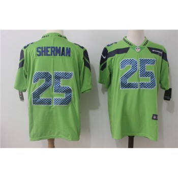 Men's Seattle Seahawks #25 Richard Sherman Green Stitched NFL Vapor Untouchable Limited Jersey Men's Seattle Seahawks #25 Richard Sherman Green Stitched NFL Vapor Untouchable Limited Jersey