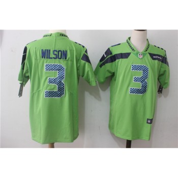 Men's Seattle Seahawks #3 Russell Wilson Green Stitched NFL Vapor Untouchable Limited Jersey Men's Seattle Seahawks #3 Russell Wilson Green Stitched NFL Vapor Untouchable Limited Jersey