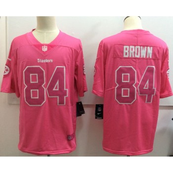 Men's Steelers #84 Antonio Brown Pink Limited Rush Stitched NFL Jersey Men's Steelers #84 Antonio Brown Pink Limited Rush Stitched NFL Jersey