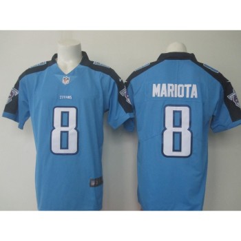 Men's Titans #8 Marcus Mariota Light Blue Limited Rush Stitched NFL Jersey