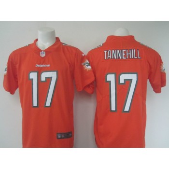 Men's  Dolphins #17 Ryan Tannehill Orange Limited Rush Stitched NFL Jersey