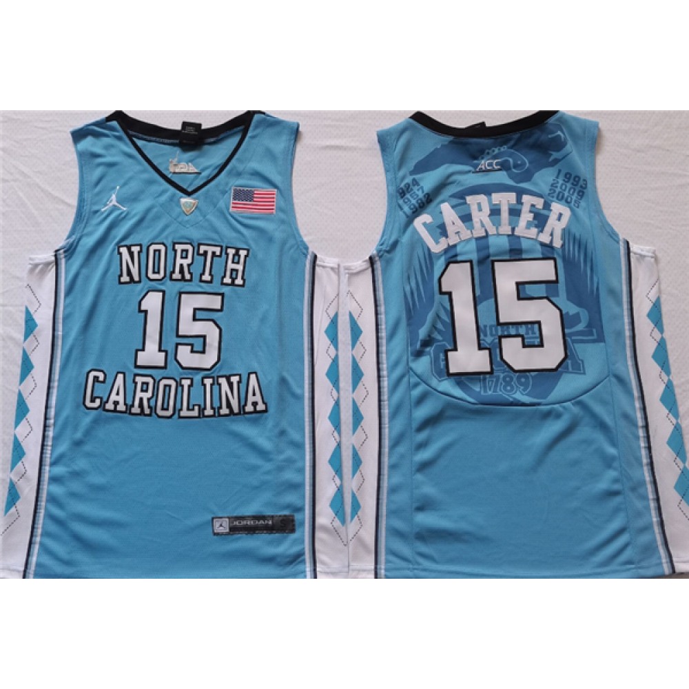 Men's North Carolina Tar Heels #15 Vince Carter Blue Stitched Jersey