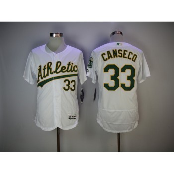 Men's Oakland Athletics #33 Jose Canseco White Flexbase Stitched MLB Jersey Men's Oakland Athletics #33 Jose Canseco White Flexbase Stitched MLB Jersey