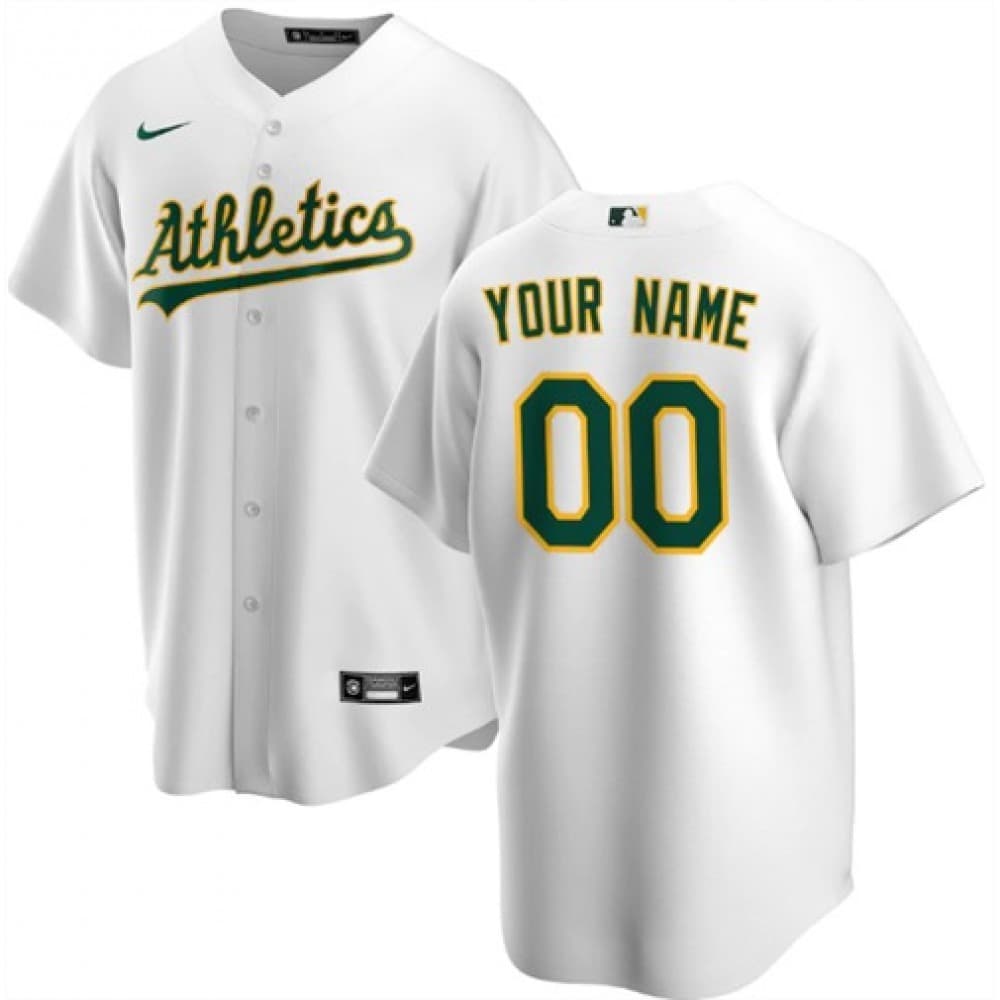 Youth Oakland Athletics White Stitched Baseball Custom Jersey