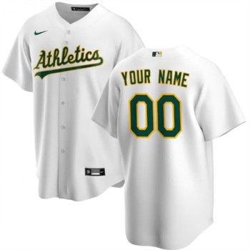 Youth Oakland Athletics White Stitched Baseball Custom Jersey