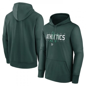 Men's Oakland Athletics Green Pregame Performance Pullover Hoodie Men's Oakland Athletics Green Pregame Performance Pullover Hoodie