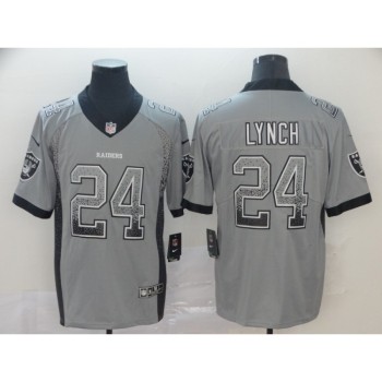Men's Oakland Raiders #24 Marshawn Lynch Gray Drift Fashion Color Rush Limited Stitched NFL Jersey Men's Oakland Raiders #24 Marshawn Lynch Gray Drift Fashion Color Rush Limited Stitched NFL Jersey