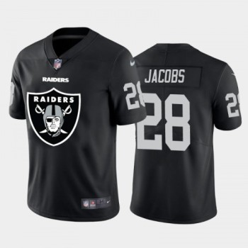 Men's Oakland Raiders #28 Josh Jacobs Black 2020 Team Big Logo Limited Stitched Jersey Men's Oakland Raiders #28 Josh Jacobs Black 2020 Team Big Logo Limited Stitched Jersey