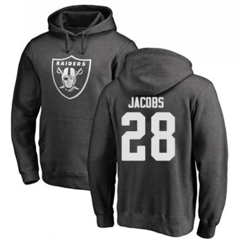Men's Oakland Raiders #28 Josh Jacobs Black One Color Ash NFL Pullover Hoodie Men's Oakland Raiders #28 Josh Jacobs Black One Color Ash NFL Pullover Hoodie