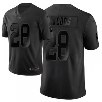 Men's Oakland Raiders #28 Josh Jacobs Black Vapor City Edition Limited Stitched NFL Jersey Men's Oakland Raiders #28 Josh Jacobs Black Vapor City Edition Limited Stitched NFL Jersey