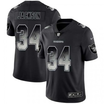 Men's Oakland Raiders #34 Bo Jackson Black 2019 Smoke Fashion Limited Stitched NFL Jersey Men's Oakland Raiders #34 Bo Jackson Black 2019 Smoke Fashion Limited Stitched NFL Jersey