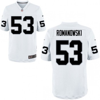Men's Oakland Raiders Retired Player #53 Bill Romanowski White NFL Elite Jersey