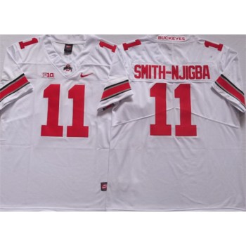 Men's Ohio State Buckeyes #11 SMITH-NJIGBA White Stitched Jersey
