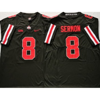 Men's Ohio State Buckeyes #8 Trey Sermon Black Stitched NCAA Jersey Men's Ohio State Buckeyes #8 Trey Sermon Black Stitched NCAA Jersey