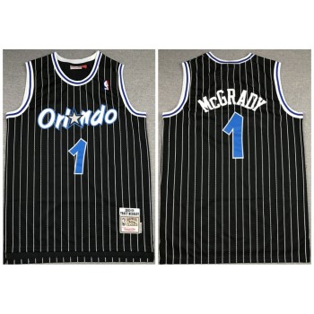 Men's Orlando Magic #1 Tracy McGrady 2003-04 Black Stitched Jersey