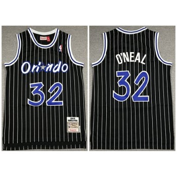 Men's Orlando Magic #32 Shaquille O'Neal Black Throwback Stitched Jersey