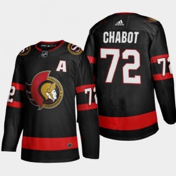 Men's Ottawa Senators #72 Thomas Chabot 2021 Black Stitched Home Jersey Men's Ottawa Senators #72 Thomas Chabot 2021 Black Stitched Home Jersey