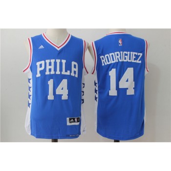 Men's Philadelphia 76ers #14 Rodriguez Blue Stitched NBA Jersey