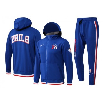 Men's Philadelphia 76ers 75th Anniversary Royal Performance Showtime Full-Zip Hoodie Jacket And Pants  Suit Men's Philadelphia 76ers 75th Anniversary Royal Performance Showtime Full-Zip Hoodie Jacket And Pants  Suit