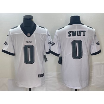 Men's Philadelphia Eagles #0 D'Andre Swift White Vapor Limited Stitched Football Jersey Men's Philadelphia Eagles #0 D'Andre Swift White Vapor Limited Stitched Football Jersey