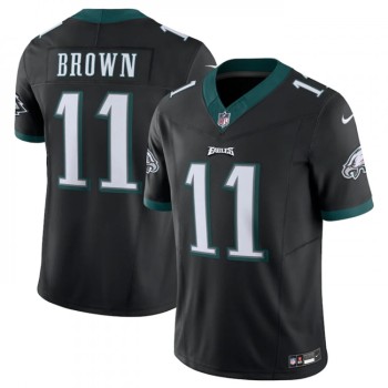 Men's Philadelphia Eagles #11 A.J. Brown Black 2023 F.U.S.E. Vapor Untouchable Limited Stitched Football Jersey Men's Philadelphia Eagles #11 A.J. Brown Black 2023 F.U.S.E. Vapor Untouchable Limited Stitched Football Jersey