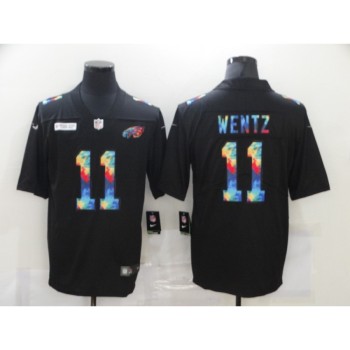 Men's Philadelphia Eagles #11 Carson Wentz 2020 Black Crucial Catch Limited Stitched Jersey Men's Philadelphia Eagles #11 Carson Wentz 2020 Black Crucial Catch Limited Stitched Jersey