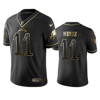 Men's Philadelphia Eagles #11 Carson Wentz Black 2019 Golden Edition Limited Stitched NFL Jersey Men's Philadelphia Eagles #11 Carson Wentz Black 2019 Golden Edition Limited Stitched NFL Jersey
