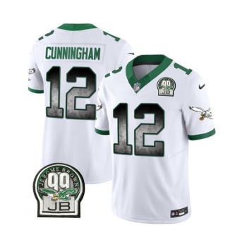 Men's Philadelphia Eagles #12 Randall Cunningham White 2023 F.U.S.E. Throwback Vapor Untouchable Limited Stitched Football Jersey Men's Philadelphia Eagles #12 Randall Cunningham White 2023 F.U.S.E. Throwback Vapor Untouchable Limited Stitched Football Jersey