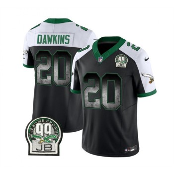 Men's Philadelphia Eagles #20 Brian Dawkins Black/White 2023 F.U.S.E. Throwback Vapor Untouchable Limited Stitched Football Jersey Men's Philadelphia Eagles #20 Brian Dawkins Black/White 2023 F.U.S.E. Throwback Vapor Untouchable Limited Stitched Football Jersey