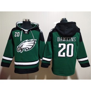 Men's Philadelphia Eagles #20 Brian Dawkins Green Lace-Up Pullover Hoodie Men's Philadelphia Eagles #20 Brian Dawkins Green Lace-Up Pullover Hoodie