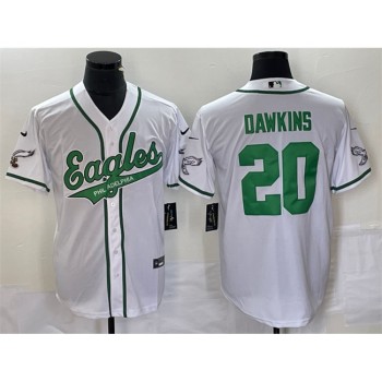 Men's Philadelphia Eagles #20 Brian Dawkins White Cool Base Stitched Baseball Jersey Men's Philadelphia Eagles #20 Brian Dawkins White Cool Base Stitched Baseball Jersey