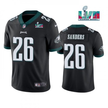Men's Philadelphia Eagles #26 Miles Sanders Black Super Bowl LVII Patch Vapor Untouchable Limited Stitched Jersey Men's Philadelphia Eagles #26 Miles Sanders Black Super Bowl LVII Patch Vapor Untouchable Limited Stitched Jersey
