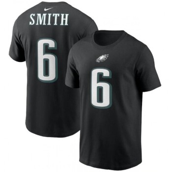 Men's Philadelphia Eagles #6 DeVonta Smith 2021 Black NFL Draft First Round Pick Player Name & Number T-Shirt Men's Philadelphia Eagles #6 DeVonta Smith 2021 Black NFL Draft First Round Pick Player Name & Number T-Shirt