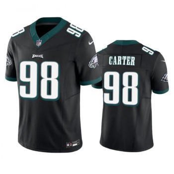 Men's Philadelphia Eagles #98 Jalen Carter Black 2023 F.U.S.E. Vapor Untouchable Limited Stitched Football Jersey Men's Philadelphia Eagles #98 Jalen Carter Black 2023 F.U.S.E. Vapor Untouchable Limited Stitched Football Jersey