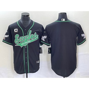 Men's Philadelphia Eagles Blank Black With 3-star C Patch Cool Base Stitched Baseball Jersey Men's Philadelphia Eagles Blank Black With 3-star C Patch Cool Base Stitched Baseball Jersey