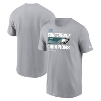 Men's Philadelphia Eagles Gray 2022 NFC Champions Locker Room Trophy Collection T-Shirt Men's Philadelphia Eagles Gray 2022 NFC Champions Locker Room Trophy Collection T-Shirt