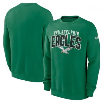 Men's Philadelphia Eagles Green Long Sleeve Pullover Sweatshirt Men's Philadelphia Eagles Green Long Sleeve Pullover Sweatshirt