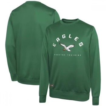 Men's Philadelphia Eagles Green Long Sleeve Pullover Sweatshirt Men's Philadelphia Eagles Green Long Sleeve Pullover Sweatshirt