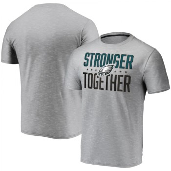 Men's Philadelphia Eagles Grey Stronger Together T-Shirt Men's Philadelphia Eagles Grey Stronger Together T-Shirt