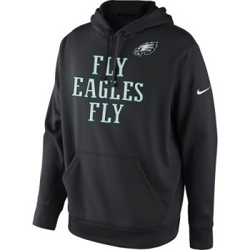 Men's Philadelphia Eagles Black Fly Eagles Fly Pullover Hoodie
