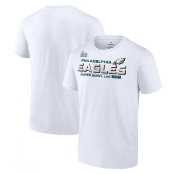 Men's Philadelphia Eagles White Super Bowl LVII Vivid Striations T-Shirt Men's Philadelphia Eagles White Super Bowl LVII Vivid Striations T-Shirt